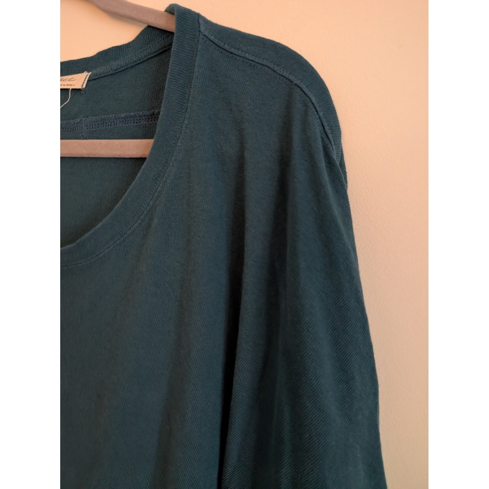 We The Free People Teal Dolman Sleeve Oversized Cropped top Cotton Large earthy - Picture 2 of 7